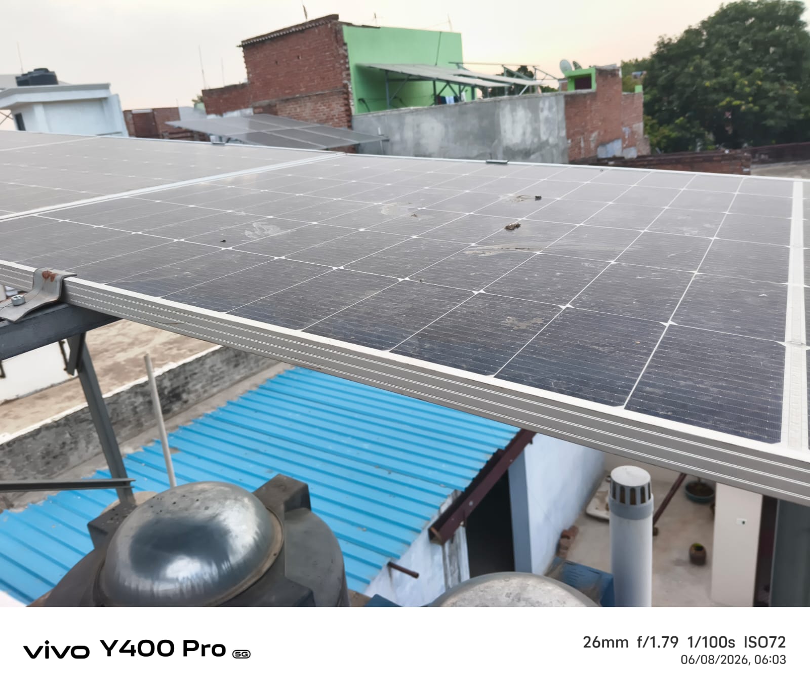 Wide rooftop after solar cleaning near Aminabad