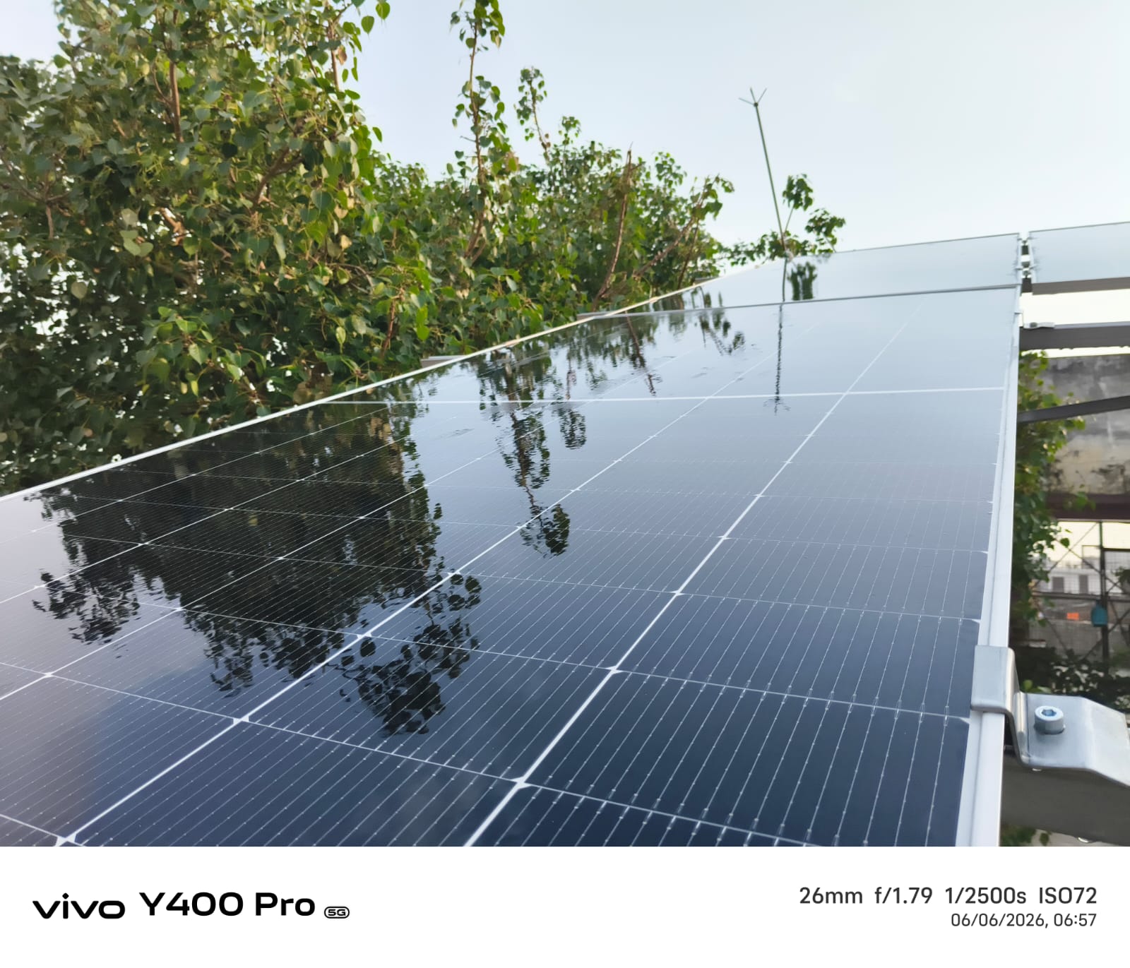 Clean glossy solar panel surface after service near Aminabad