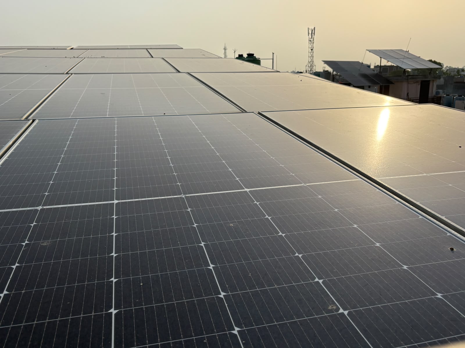 10KW commercial solar panels after cleaning service in Lucknow