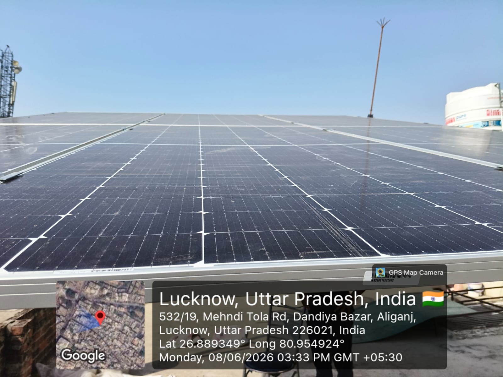 Solar panels after cleaning service in Kadra Lucknow