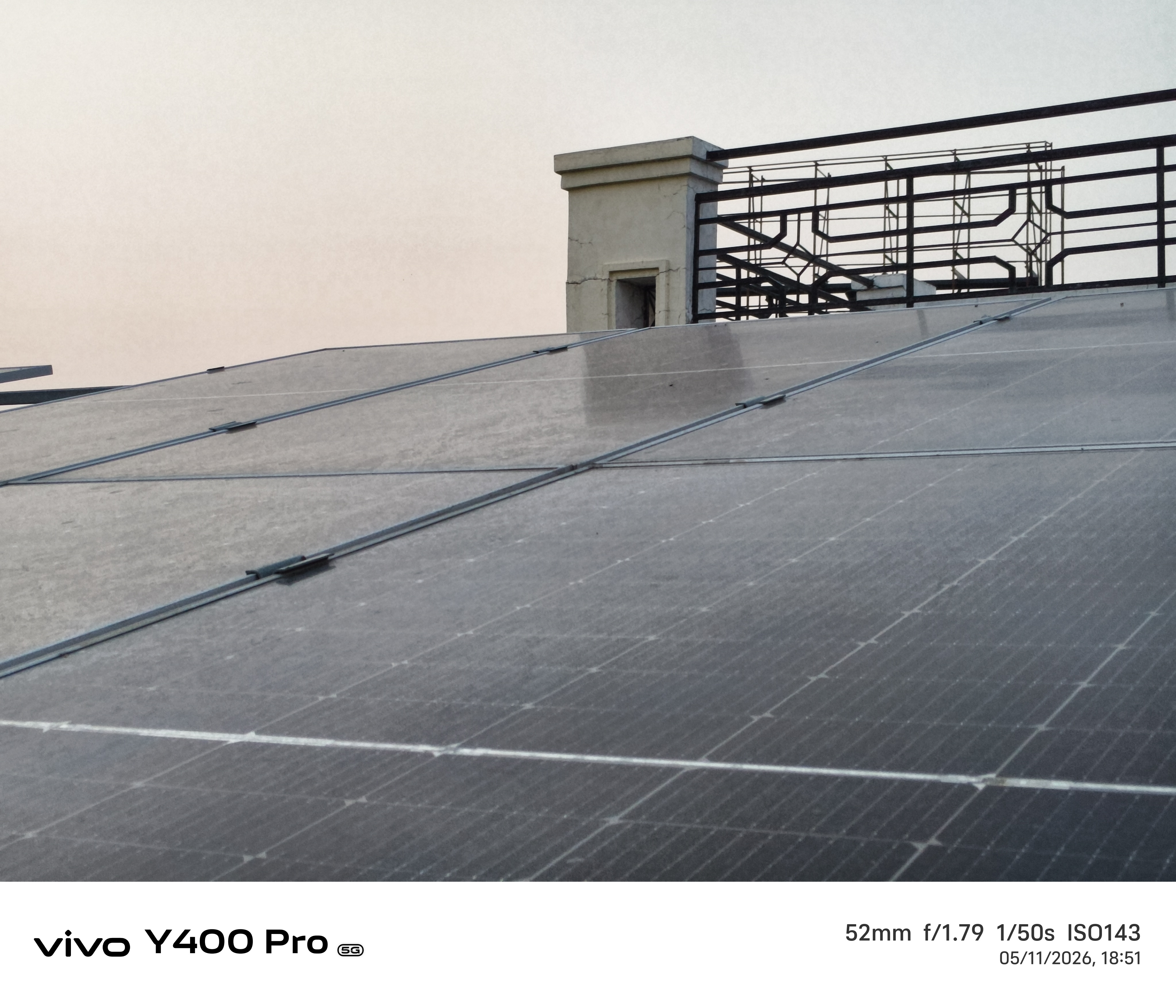 Solar panels before cleaning in Kamta Chauraha, Lucknow