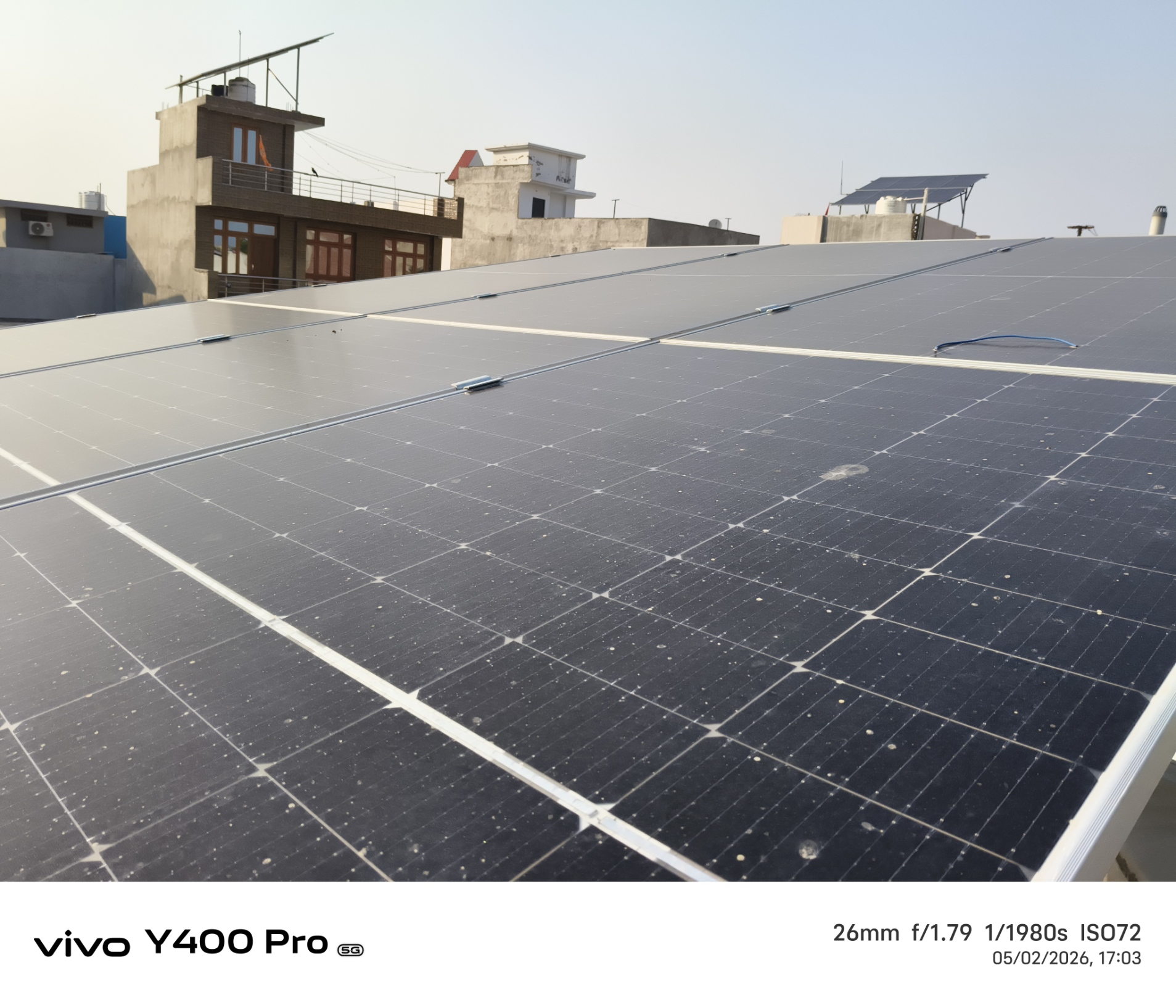 High rooftop solar panel access example in Lucknow